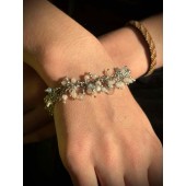 BRANSOLETKA Z MORGANITU I KAMIENI KSIĘŻYCOWYCH