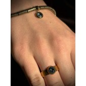 ZESTAW BRANSOLETKA +PIERŚCIONEK Z HEMATYTÓW I NIEBIESKĄ CYRKONIĄ