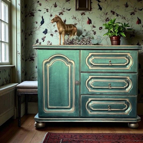 ZIELONA KOMODA SATYNA