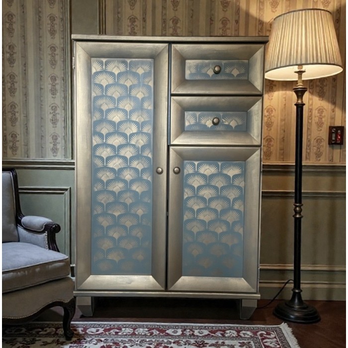 KOMODA BŁĘKITNO ZŁOTA